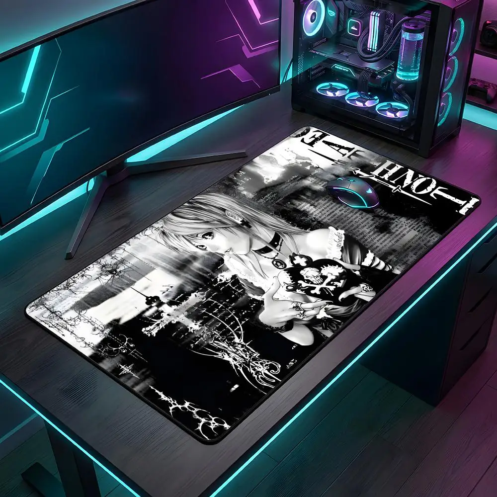 Anime D-Death Note Mauspad, großes Gaming-Mauspad mit LockEdge, verdickte Tischunterlage für Computer-Tastatur und Schreibtisch