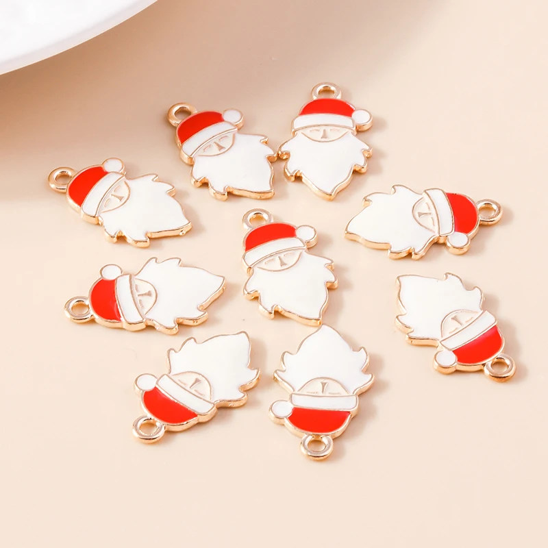 20 Stück 14x24mm Niedliche Emaille-Weihnachtsmann-Anhänger für Schmuckherstellung Neujahrs-Ohrringe Halsketten DIY-Bastelzubehör – Detail 4