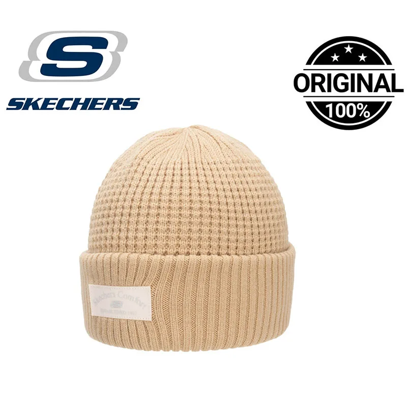 

Skechers Waffle Knit Beanie Hat Winter Warm Cuffed Knitted Skull Cap for Men Women L424U087-03EK