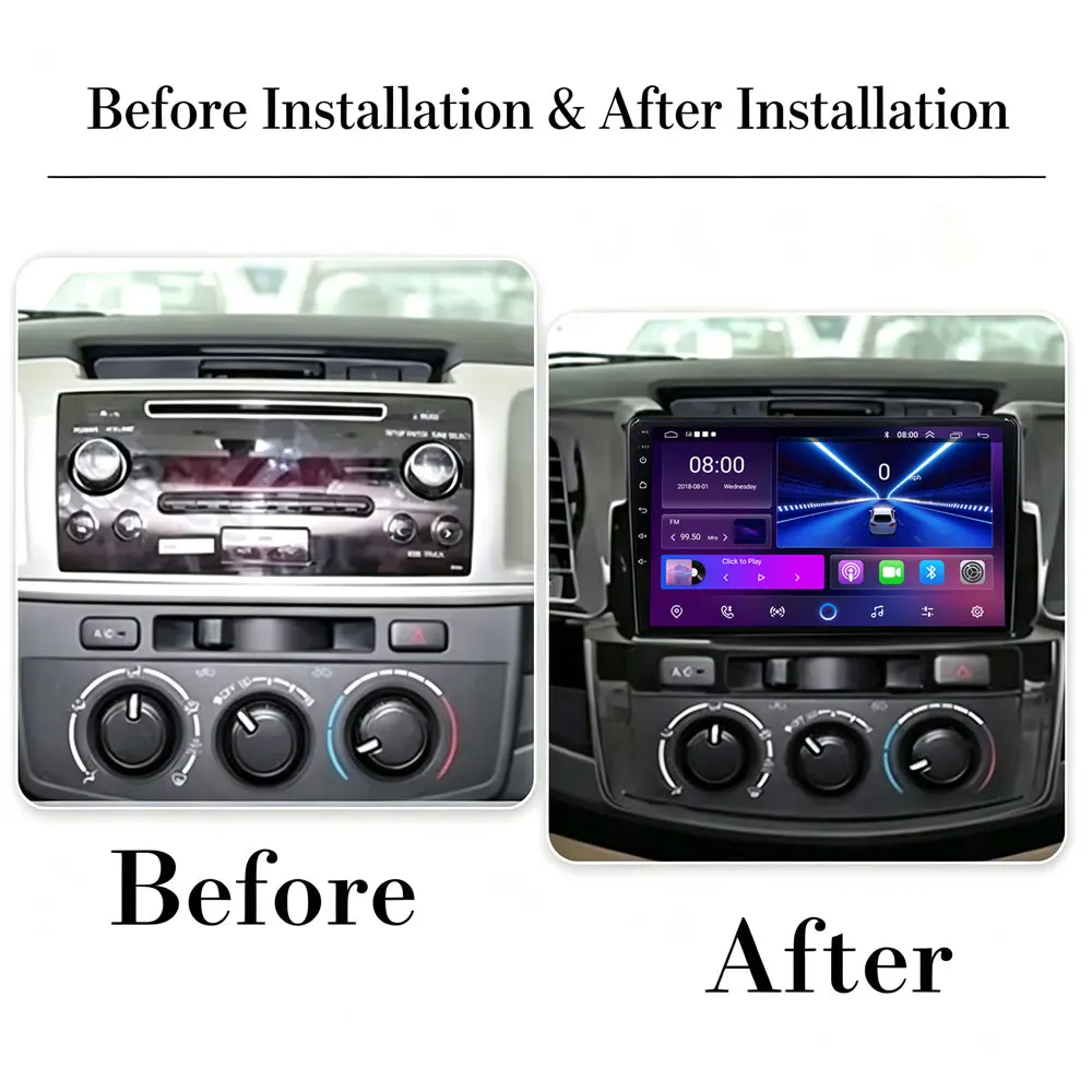 Cortex-A76 Octa-Core Android 16 For Toyota Fortuner HILUX Revo Vigo 2007 - 2015 Car Radio GPS Multimedia Player Auto Radio Wifi