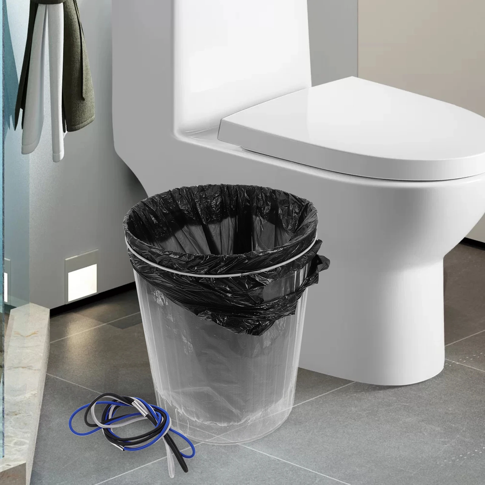 

3pcs Trash Can Elastic Bands Secure Trash Bags Carrier Bag Fasteners Reusable Rubber Bands Anti Fall Garbage Cans Household