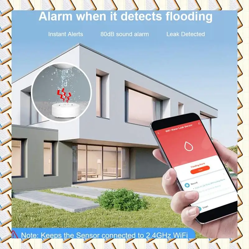 

A14M Tuya Wi-Fi датчик утечки воды детектор утечки воды со звуковой сигнализацией 80 дБ IP55 водонепроницаемый датчик воды удаленный монитор