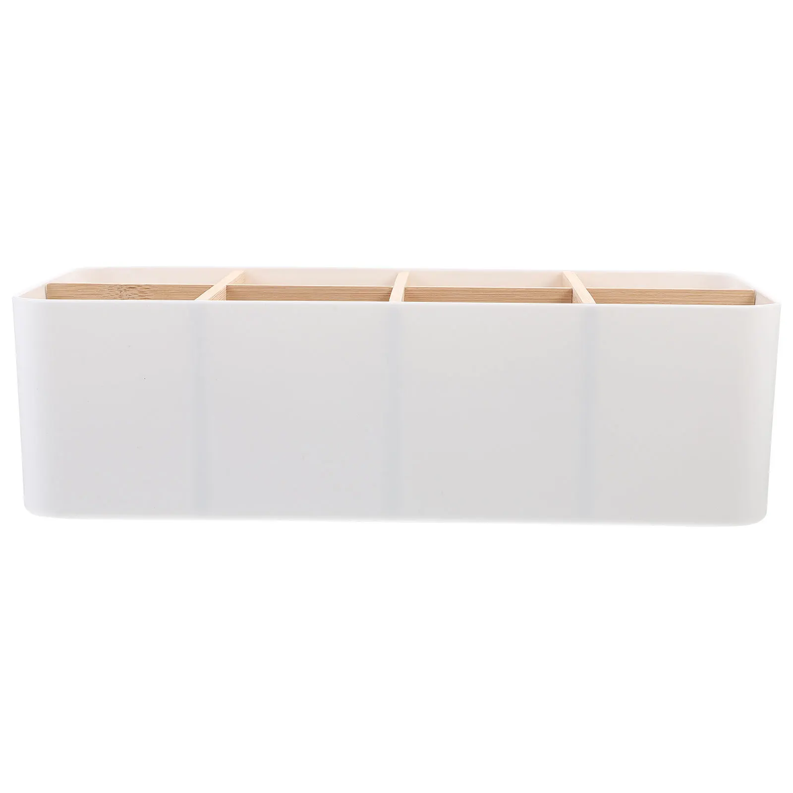 

Detachable Creative Multi-Grid Storage Box PP Bamboo Desktop Organizer Makeup Skincare Holder Round Edge Practical Storage Case
