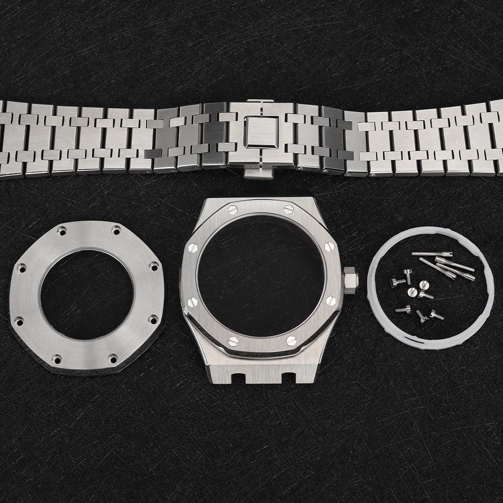 41mm Octagonal Watch Case Bracelets Strap Sapphire Glas For Royal