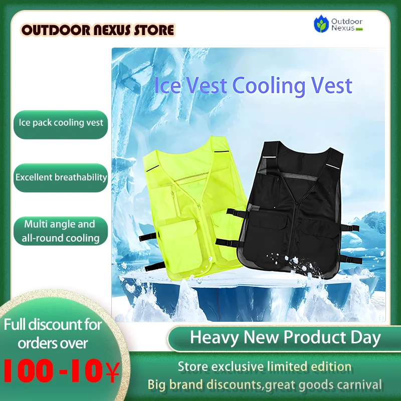

Men's Cooling Vest Ice Bag Vest Air Conditioning Outdoor Construction High Temperature Work Heatstroke Pre Water Cooli Men Vest