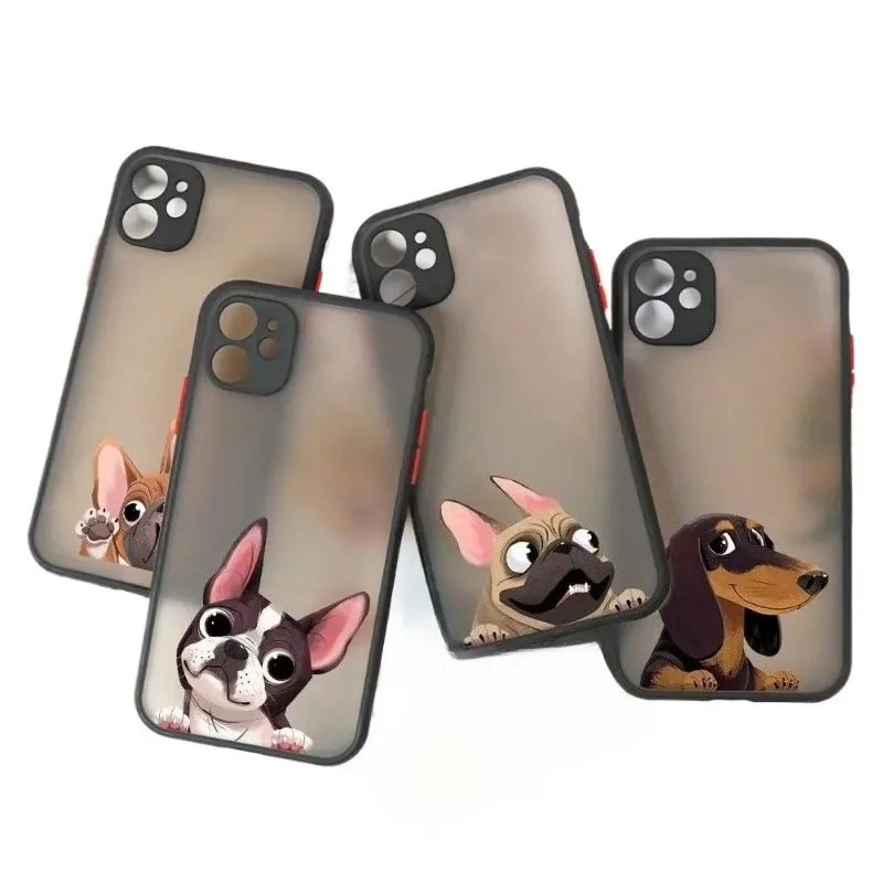 

Boston Terrier Pug Dog Rench Bulldog Phone Case For iPhone 16 15 11 12 14 13 Pro Max Mini X XSMax XR 7 8 Plus SE4 16e Cover Fund