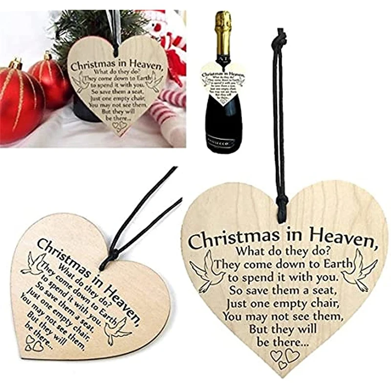 Merry Christmas Wooden Heart Baubles Tags Hanging Christmas Tree Decor DIY Craft Ornaments Christma New Year Wedding Party Decor