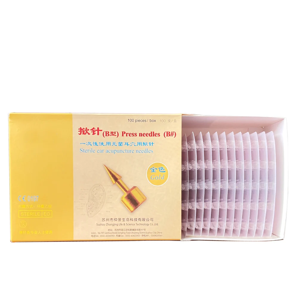 

100Pcs/Box New type Ear Press Needle EAN Sterile Auricular Acupunture Ear Needle Acupuncture Points for Single Use