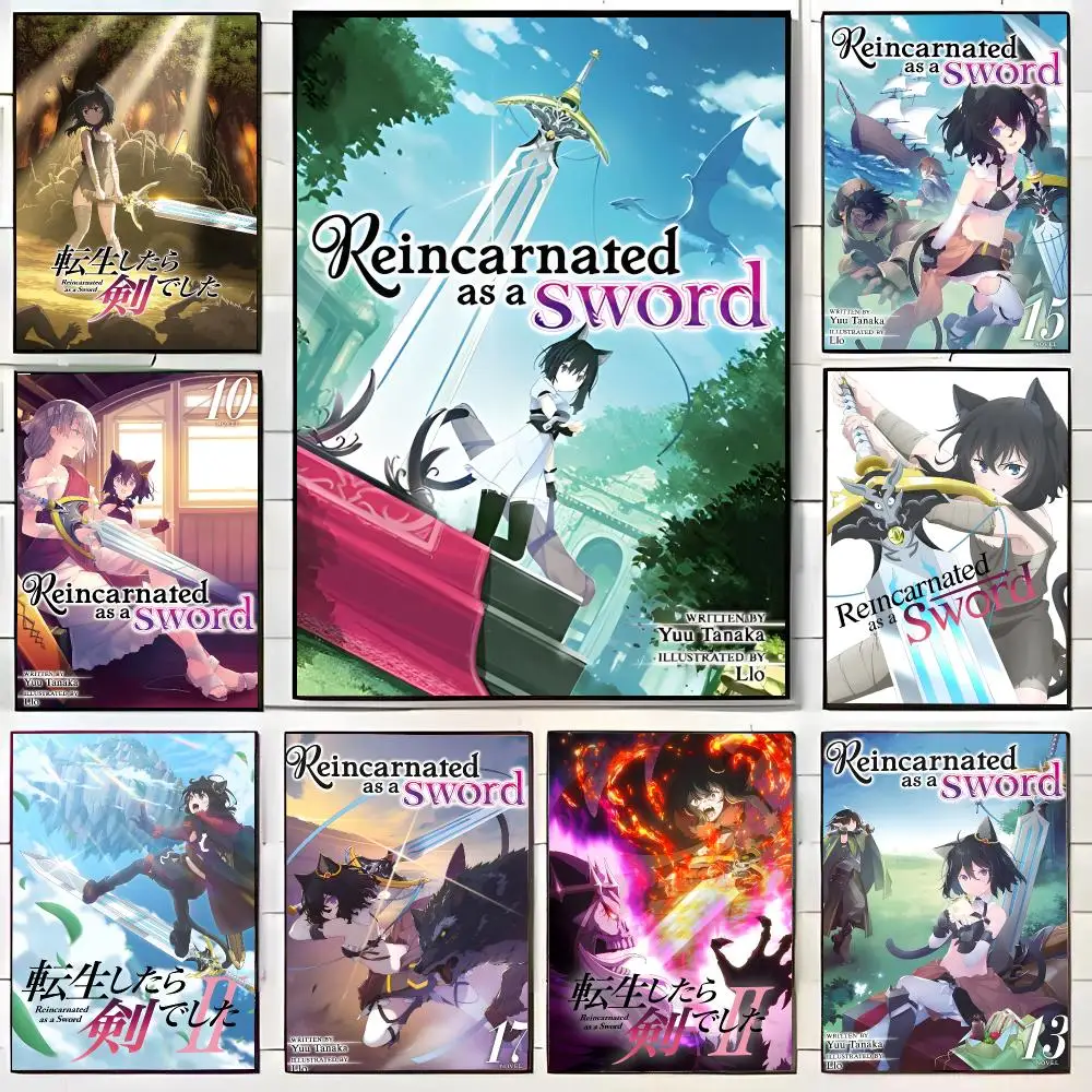 Anime R-Reincarnated As A Sword Poster HD Self-Adhesive Wall Decals For Living Room & Bedroom Home Decor Gift