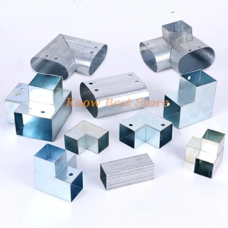 

4PCS 40MM 50MM Square tube 90 degree right angle two way three-way iron tube guardrail square tube connector