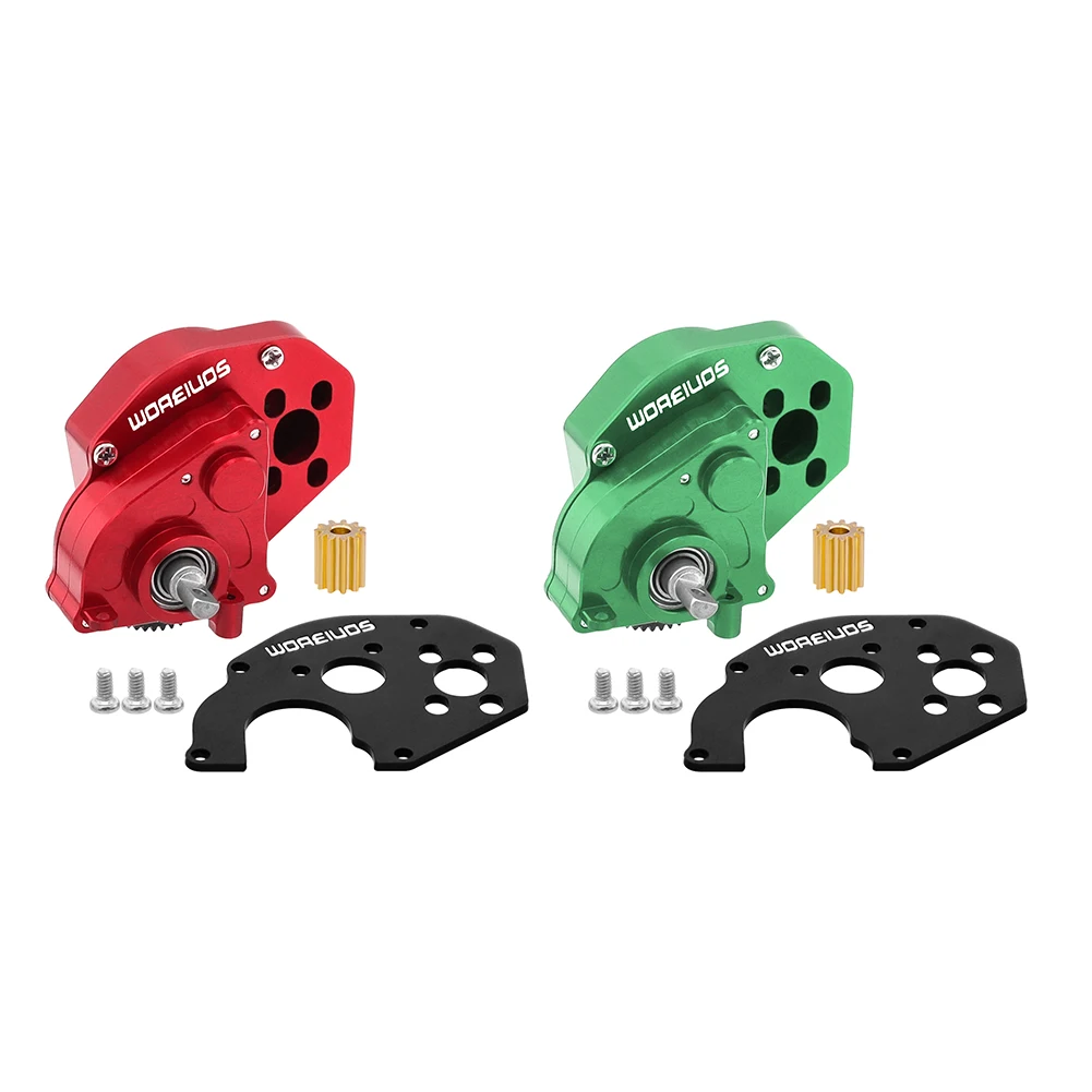 Complete Transmission Gearbox Aluminum Alloy RC Car Transmission Case Gearbox Complete Gearbox for Axial SCX24 1/24 RC Crawler