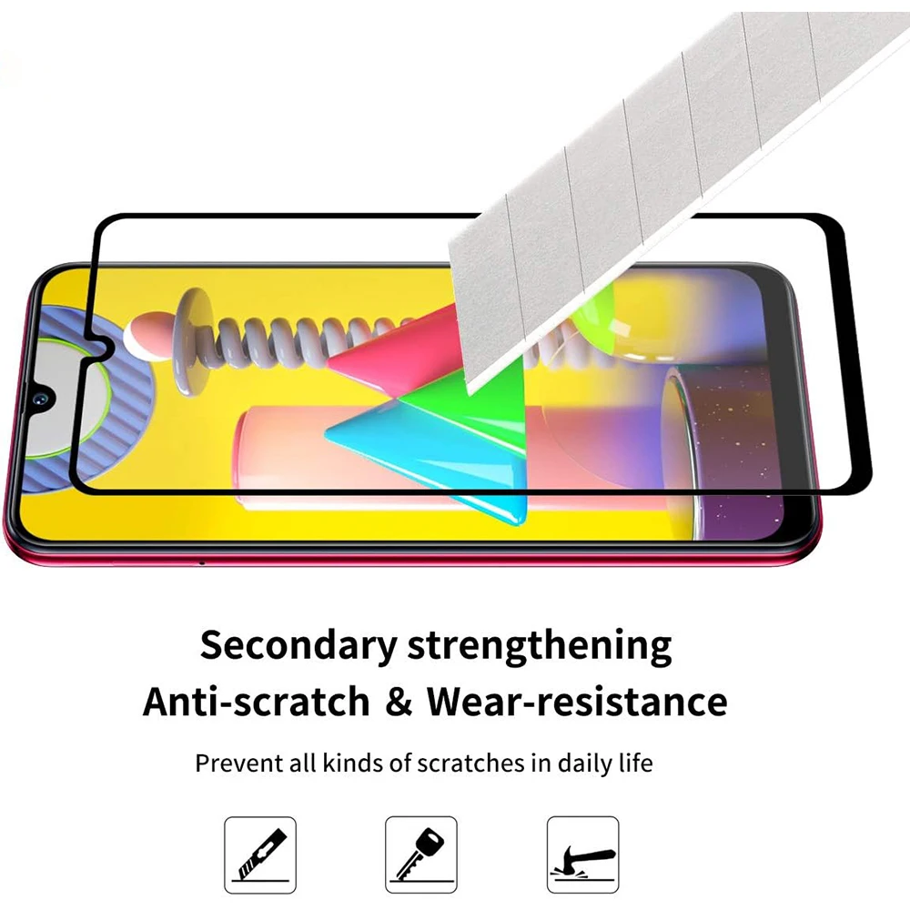3PCS Tempered Glass for Samsung Galaxy F12 F22 F42 F52 M10 M20 M30 M11 M31 M02 M22 M52 M13 M23 M33 4G 5G Screen Protector