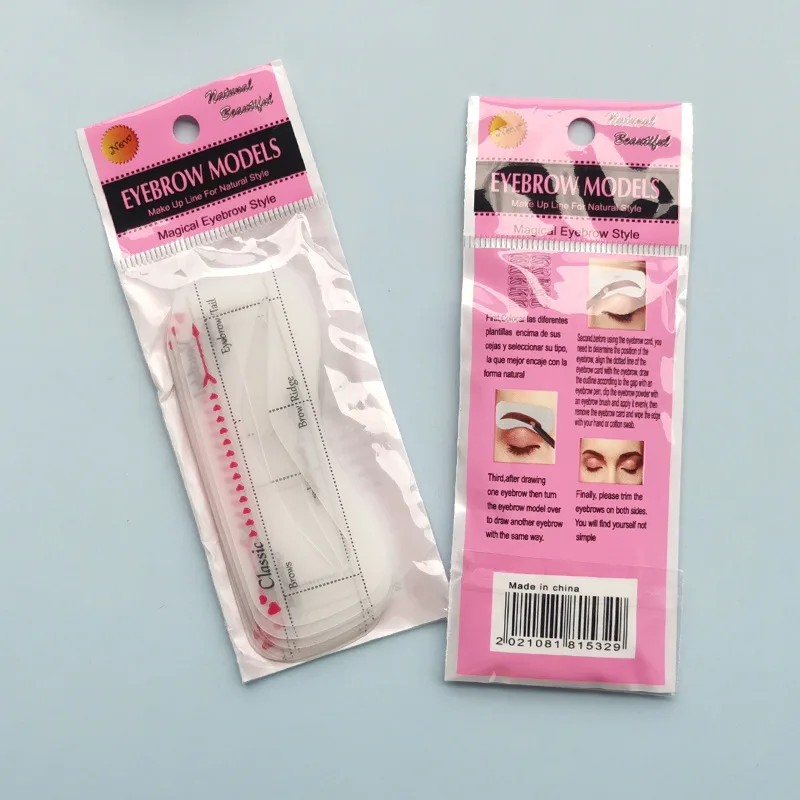 Vrouwen wenkbrauwkaart herbruikbare hoge duurzaamheid wenkbrauw stencil verzorging shaper sjabloon oogmake-up gereedschap stickers