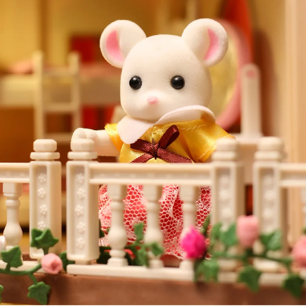 Banyo yıkama sincaplar mobilya Calico Critters 1/12 minyatür oyun evi Dollhouse oyuncak orman aile çocuklar doğum günü hediyeleri