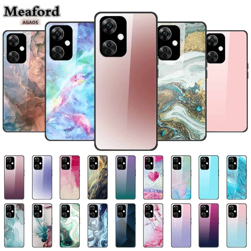 Gehärtete Glas abdeckung für oneplus nord ce 3 lite Marmor Luxus abdeckung Fall für oneplus nord ce3 tpu Stoßstange cph2467 cph2465 cph2569