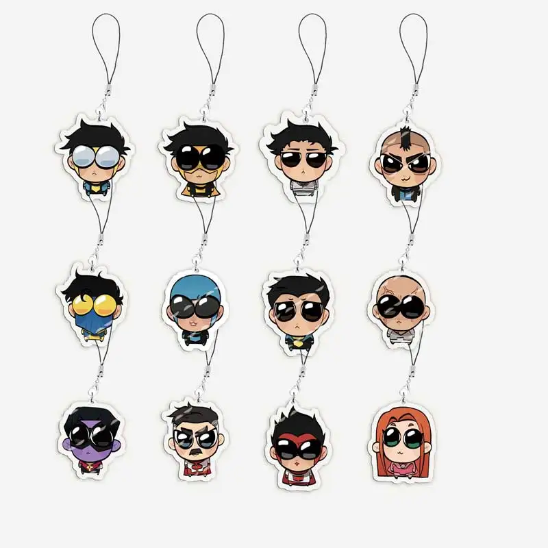 Hot Adult Animated Superhero Chibi  Mobile Phone Charms  Mark Omni Man Atom Eve mall Pendant Phone Fans Friends Gifts