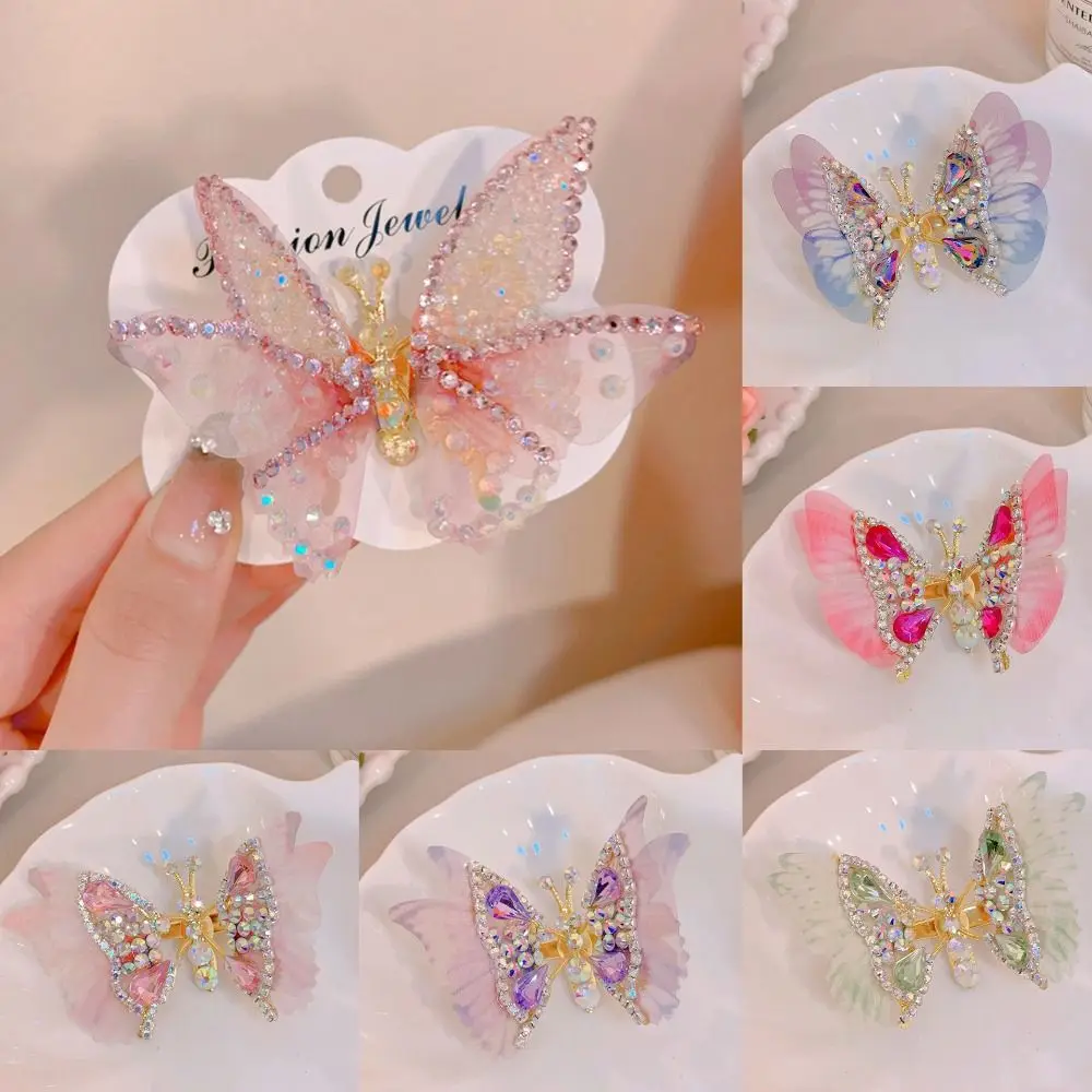 Side Clip Butterfly Hairpins Princess Hairpin Moving Wings Kids Lovely Hairgrip Sweet Hair Ornament Colorful