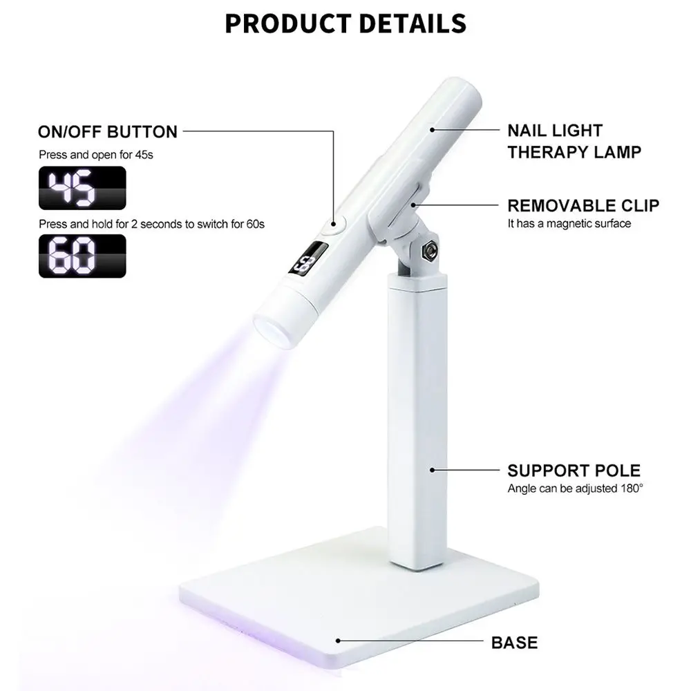 Secagem rápida secador de unhas suporte lâmpada usb com suporte mini uv cura luz portátil poupança energia uv led lâmpada do prego loja beleza