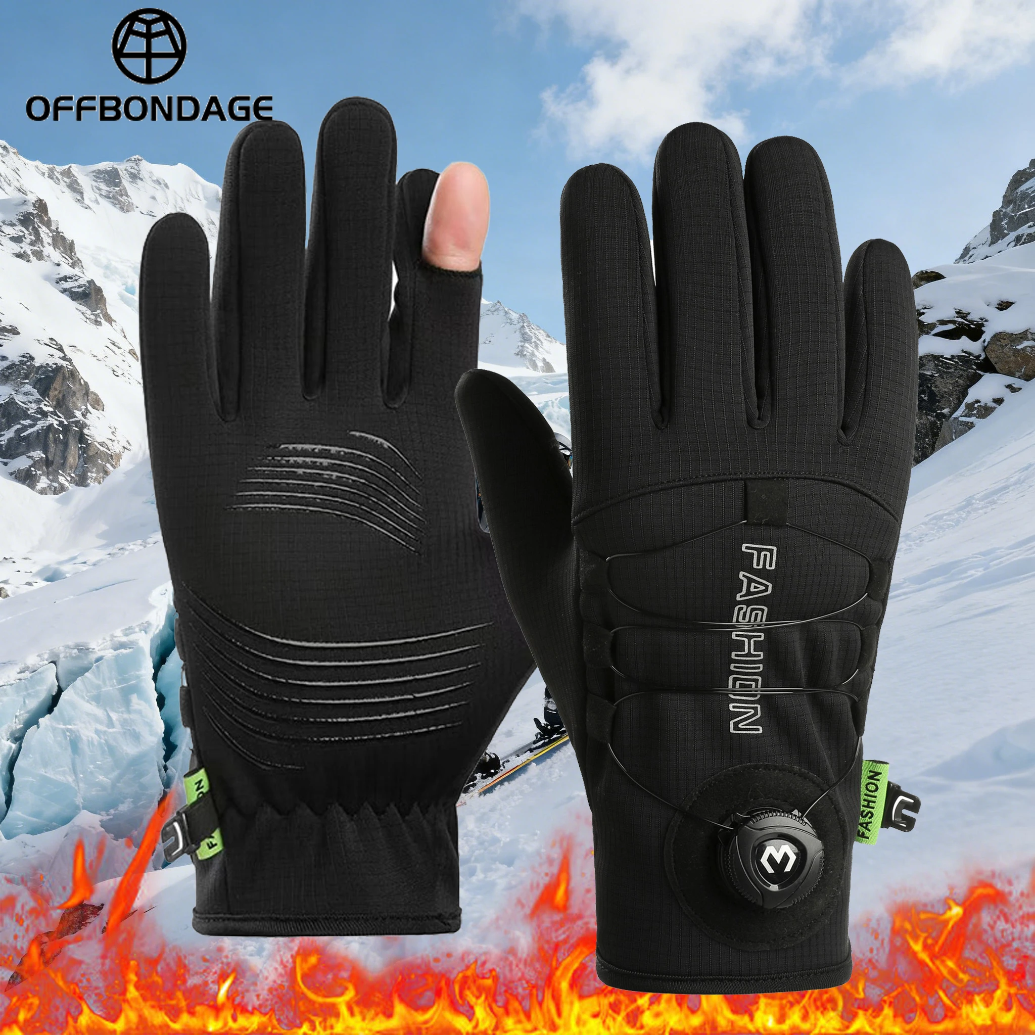 Winter Warm Gloves for Men Women Extended Thickened Windproof and Waterproof Sports Touchscreen Skiing Cycling Gloves MTB Glove