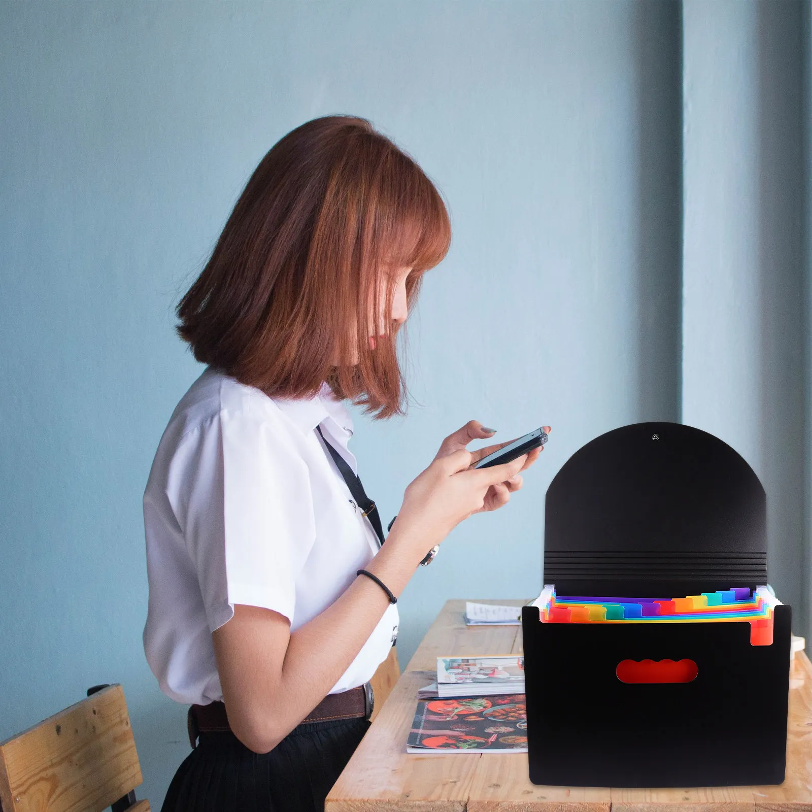 

Папка-скоросшиватель «Радуга» на 12 отделений, расширяющаяся, пластиковая, для документов, большой емкости, многослойная, для хранения бумаги, 1 шт.