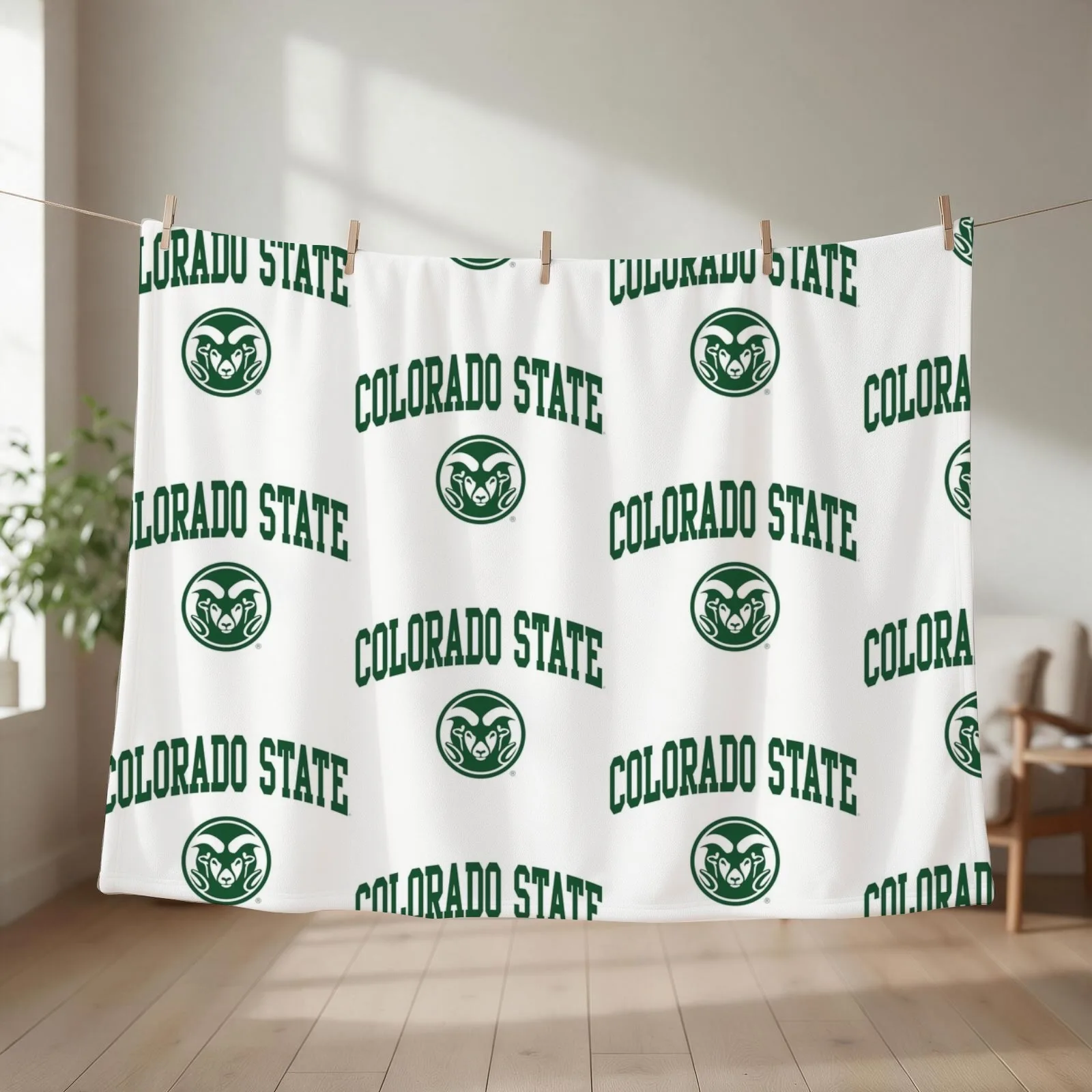 Colorado State University Throw Blanket couch cozy soft plush fuzzy picnic outdoor blanket