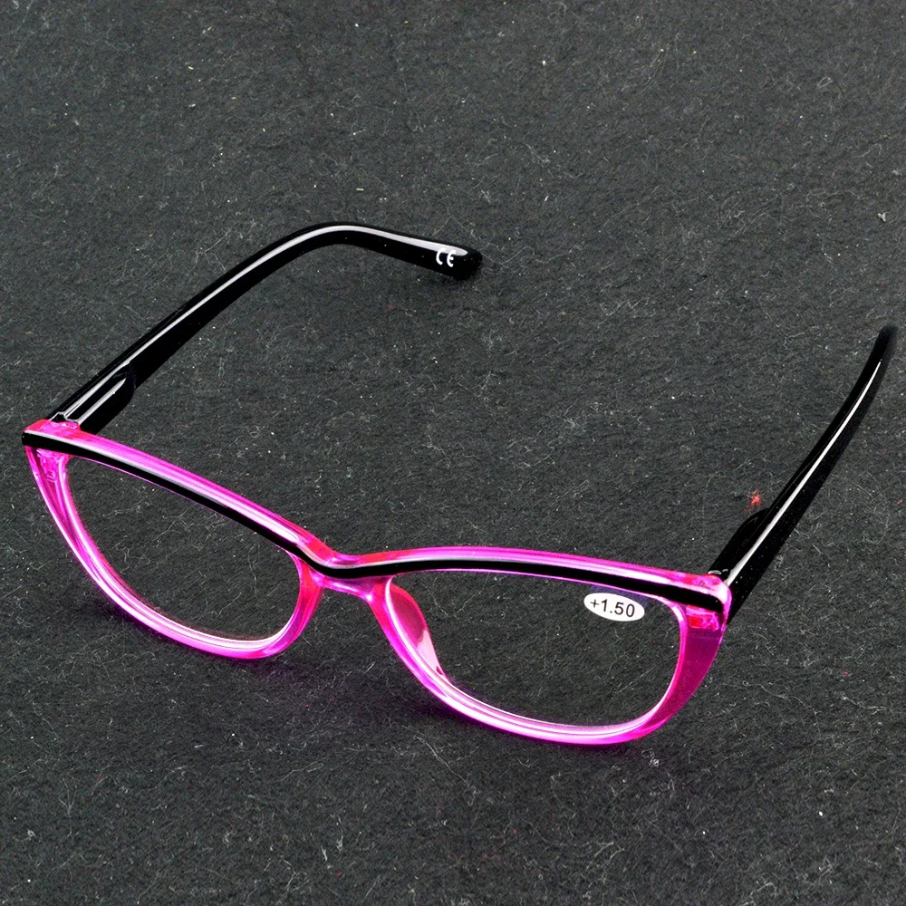 

Шикарные модные очки для чтения «кошачий глаз», женские розовые оправы с черными дужками, ретро-очки, очки для чтения, женские очки от +0,75 до +4