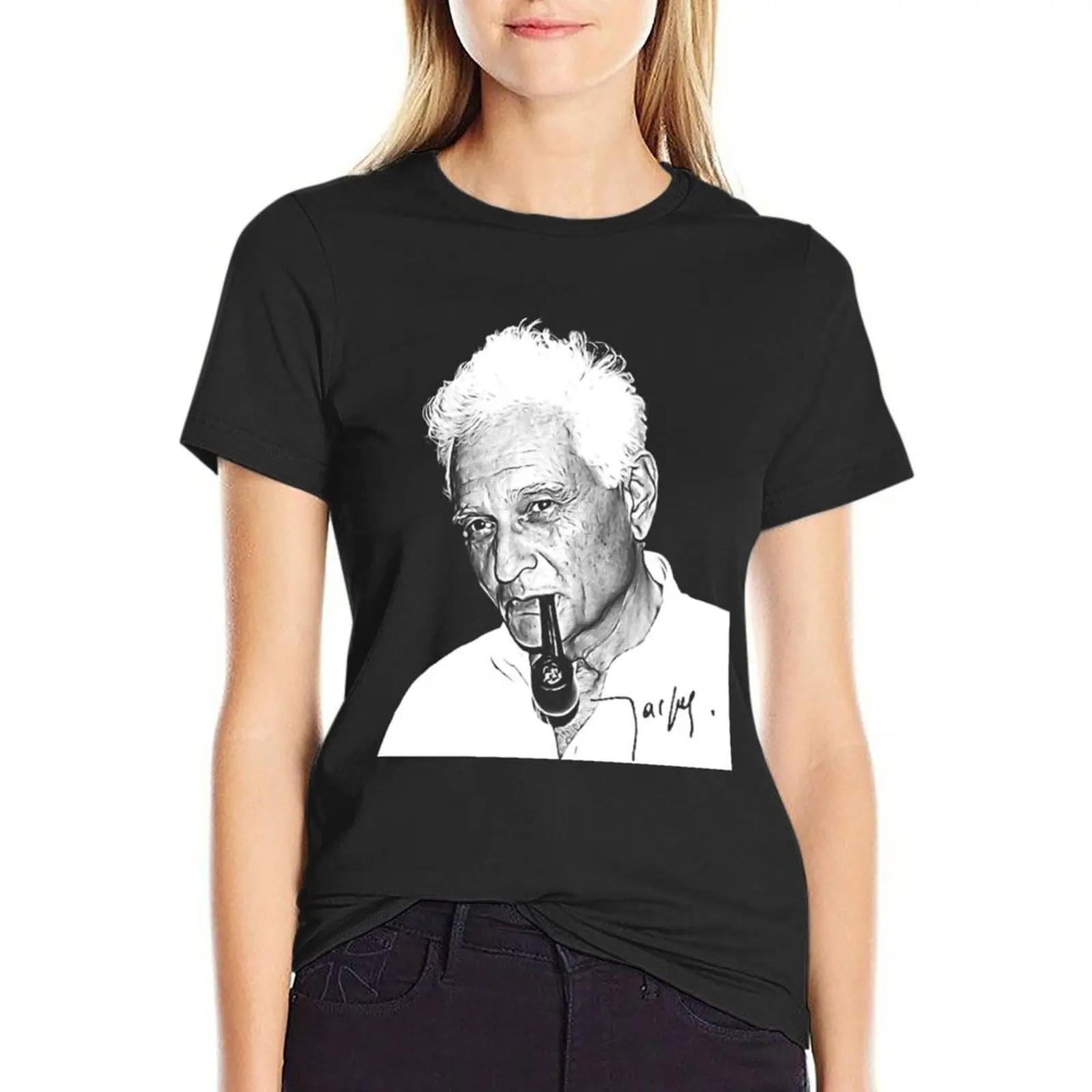 

Jacques Derrida T-Shirt shirts graphic tees kawaii clothes vintage plus size tops Top Women