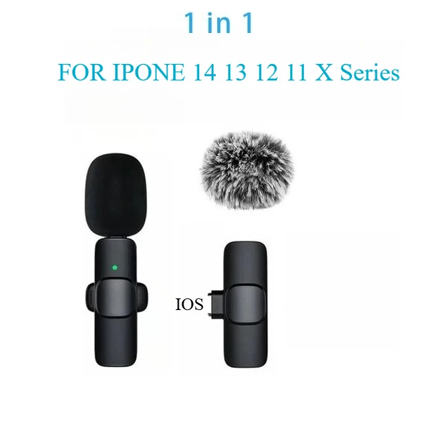 Kabelloses Lavalier-Mikrofon für iPhone Android USB-C Mikrofon mit Geräuschunterdrückung für Live-Streaming Interviews Mini-Mikrofon
