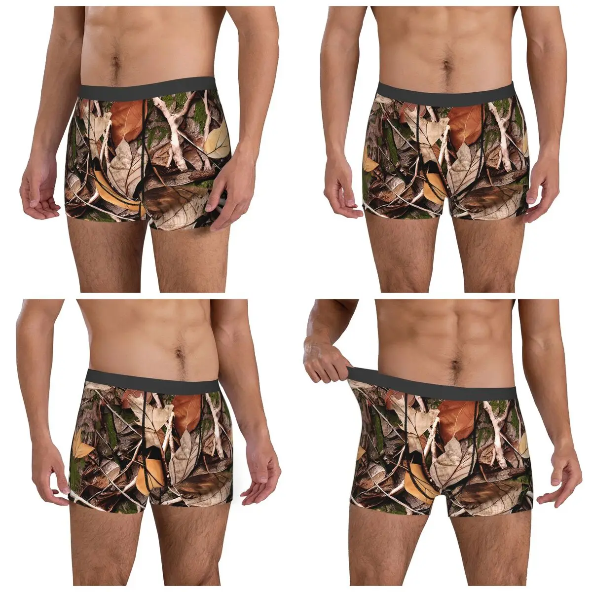 الملاكم السروال السراويل واقعية شجرة الصيد كامو يترك العصي والنباح التمويه سراويل الذكور تهوية الملابس الداخلية أوم رجل