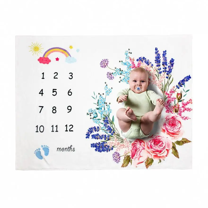 

Nordic Baby Blanket Fleece Infant Baby Milestone Photo Props Background Play Mats Backdrop Cloth Calendar Photo Accessories