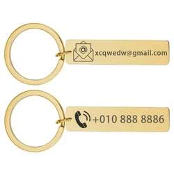 Engraved Customized Stainless steel Personalized Keychain Name Phone Number Gift for Anti-lost Keyring Keychain Accessories Z51