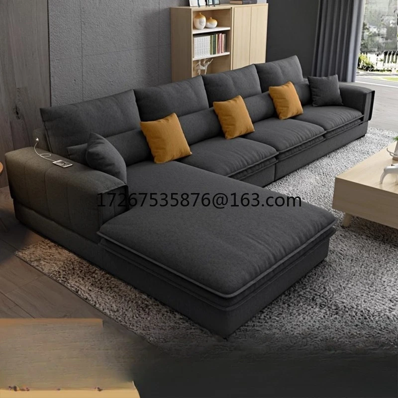 

Light luxury cat scratch cloth sofa simple living room size inline row noble concubine technology fabric sofa