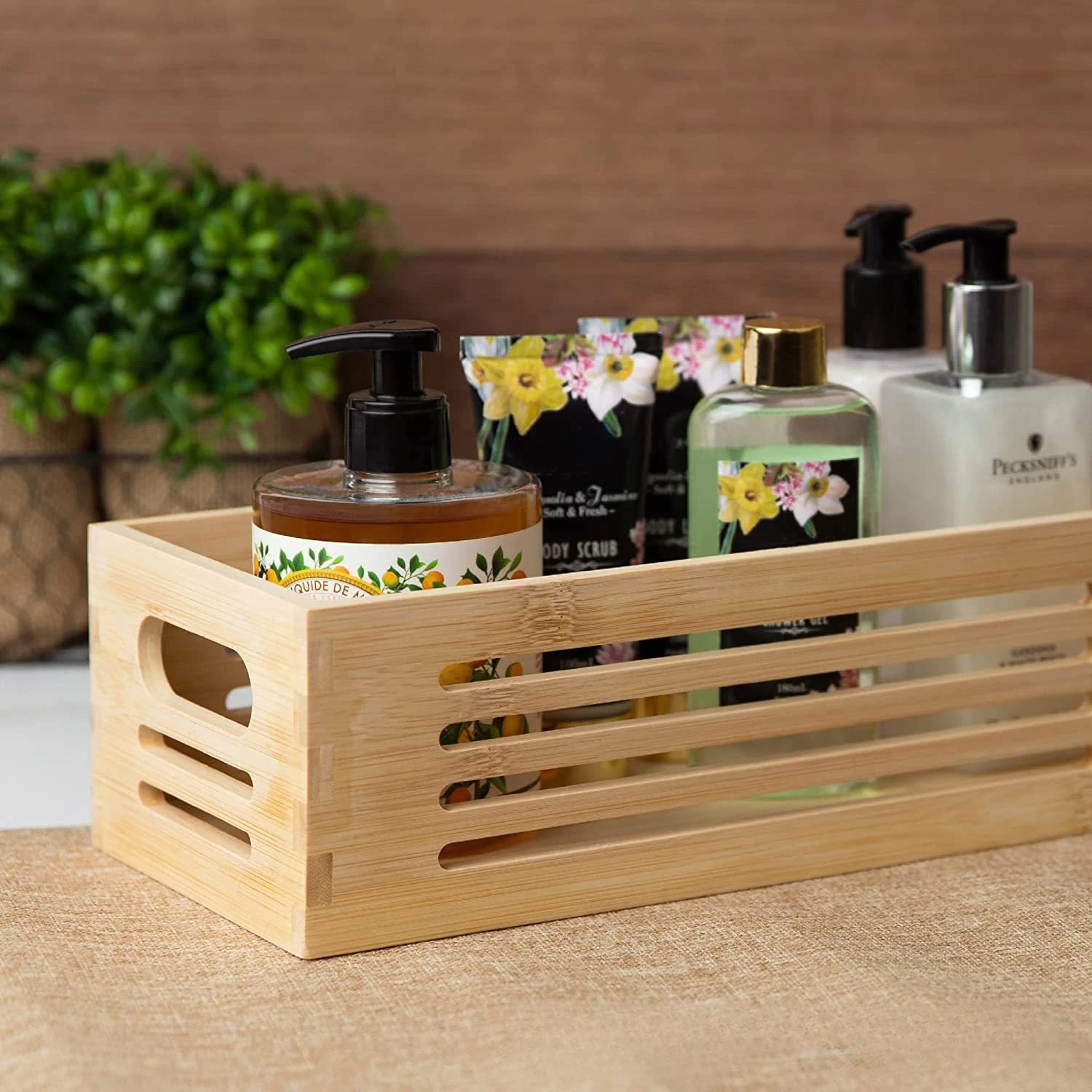 

Decorative wooden tray farmhouse home decor and coffee or dining table centerpiece storage and organizing wooden box