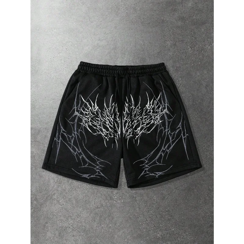 American Fashion Men's Dark Gothic Style Casual Street Style Sports Men's Sports Leisure Fitness Shorts Summer New Unisex Style