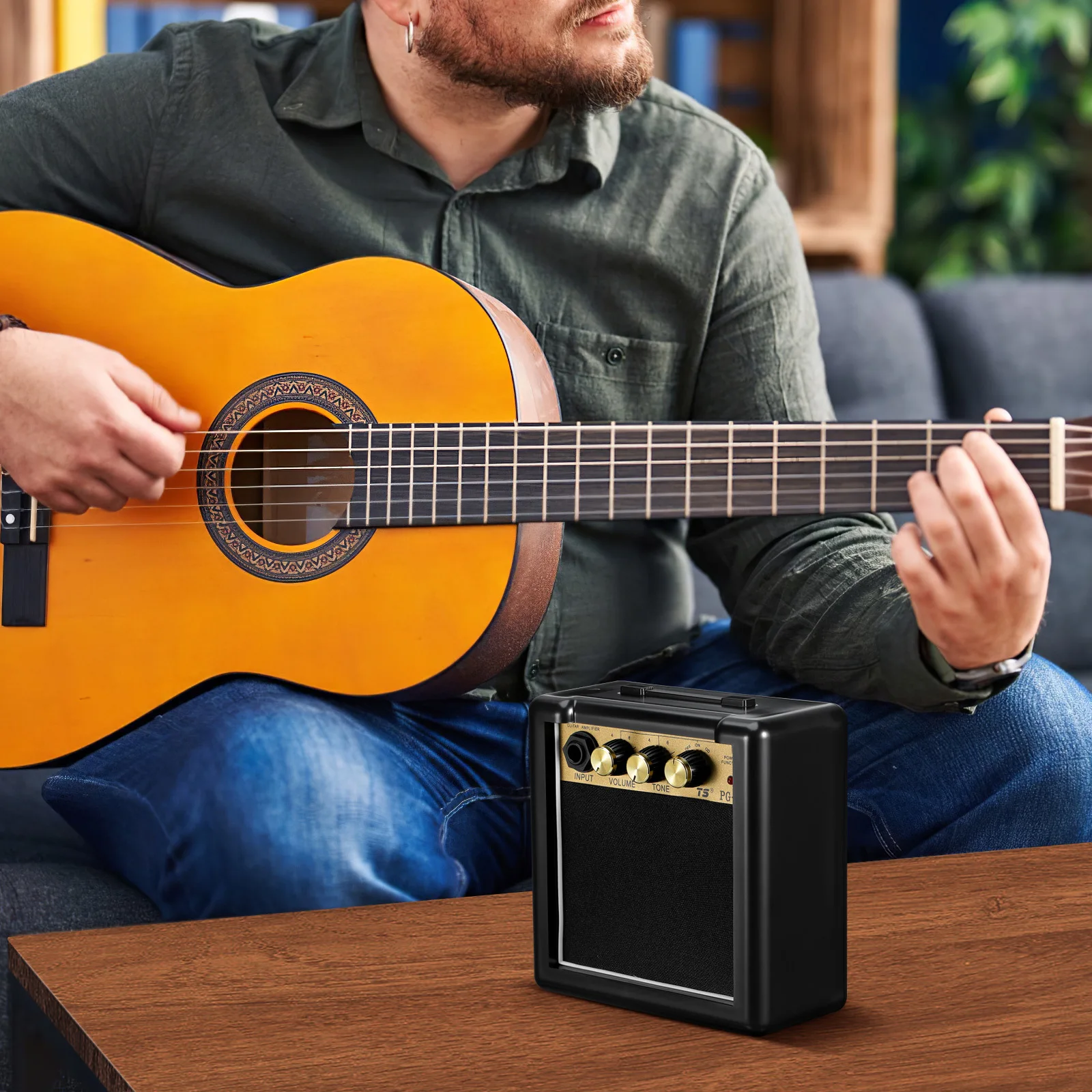 

1pc Portable Amplifier Sound Enhancer For Acoustic Folk Guitar Compact Durable Speaker Noise Reduction Outdoor Use Guitar