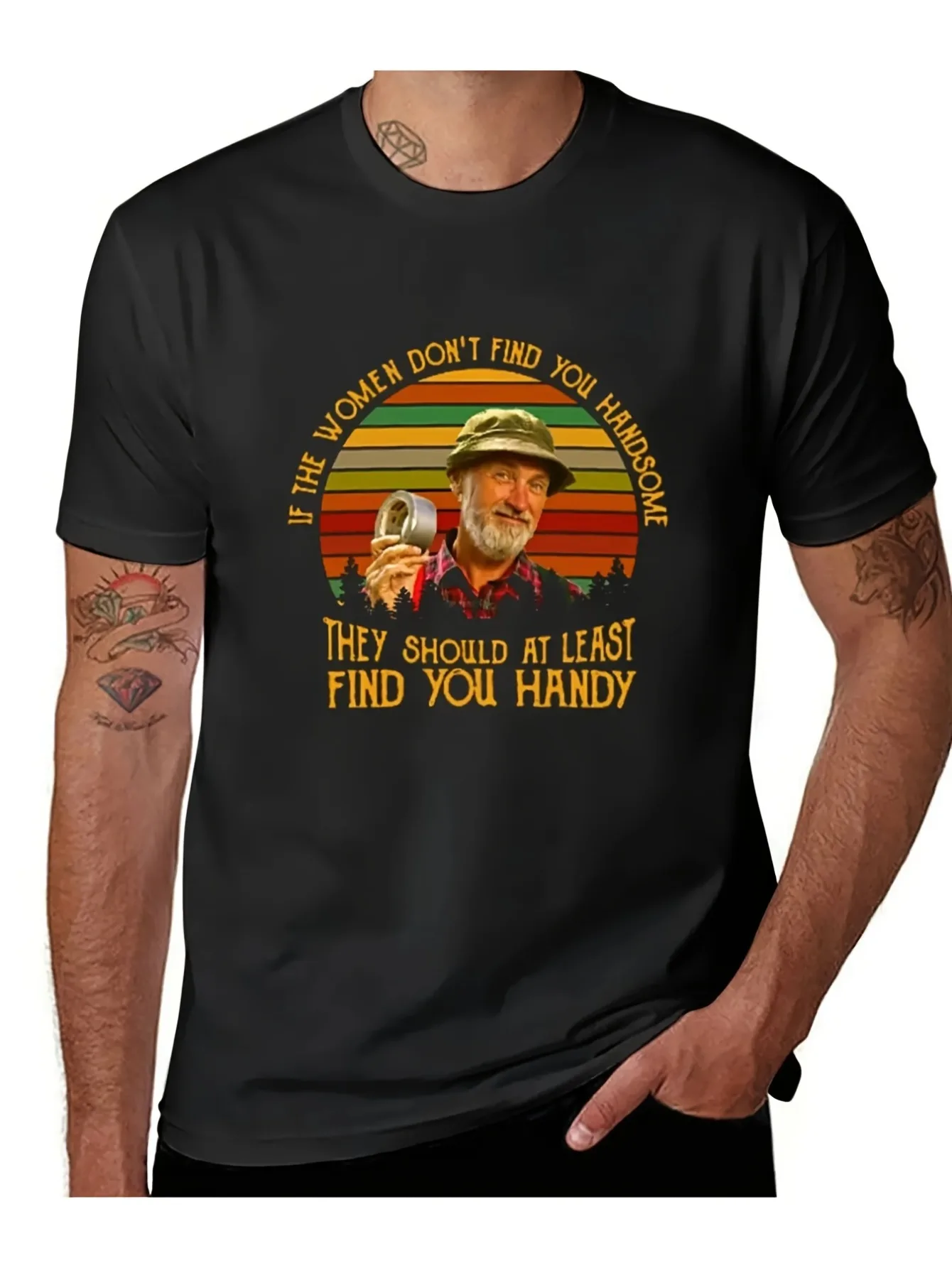 Men's Red and Green Themed Graphic T-Shirt—“If You Were Never Found” Retro Tv Show Design, 220g Heavyweight Short-Sleeve Crew Neck Casual Style, Featuring Nostalgic Tv Character Graphics, with Durable Digital Printing Technology, Suitable for Everyday Wear and Themed Occasions (Adult Sizes)