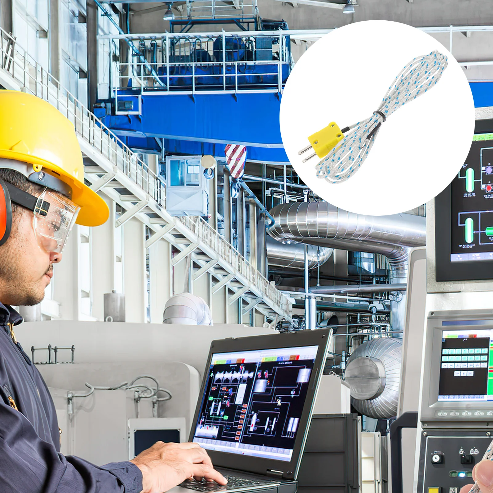 

3Pcs Temperature Probe Sensor K Type Thermocouple 2M Long Flexible Glass Fiber Copper Probe for Home Lab Industrial Use