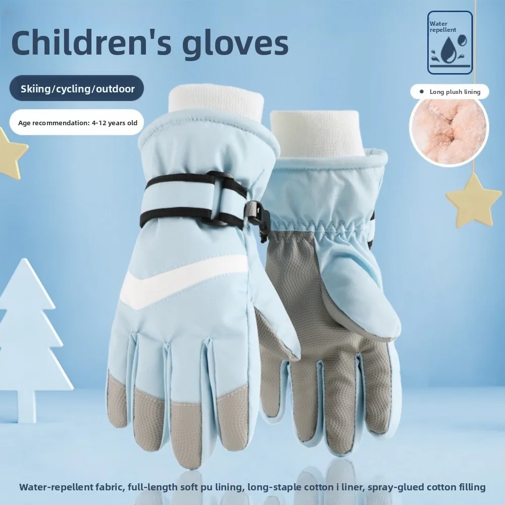

New Waterproof Winter Gloves Non-Slip Grip Windproof Snowboarding Gloves Thicken Breathable Cycling Gloves for Boys Girls