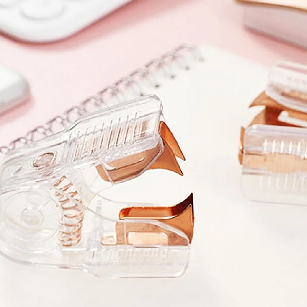 مزيل التيلة باللون الذهبي الوردي، مستلزمات مكتبية محمولة للاستخدام المنزلي والمكتب المدرسي، أداة سحب أساسية مدمجة خفيفة الوزن للاستخدام المنزلي