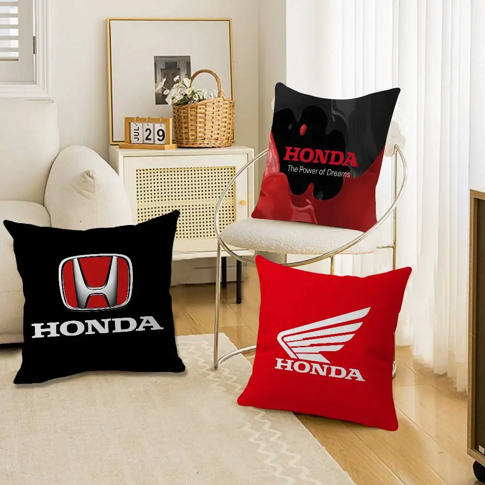 H-HONDAs Motorcycle Logo Personalized picture text home decorative pillows Household Gifts 45x45cm