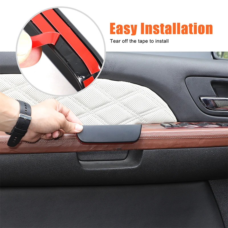 

For Cadillac Escalade 2007-2014 ABS Black Car Inner Door Handle Filler Cover Decorative Sticker Interior Car Accessories