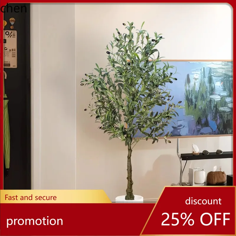 

Ht artificial green plant potted olive tree - large indoor decorative fake tree with pot for living room