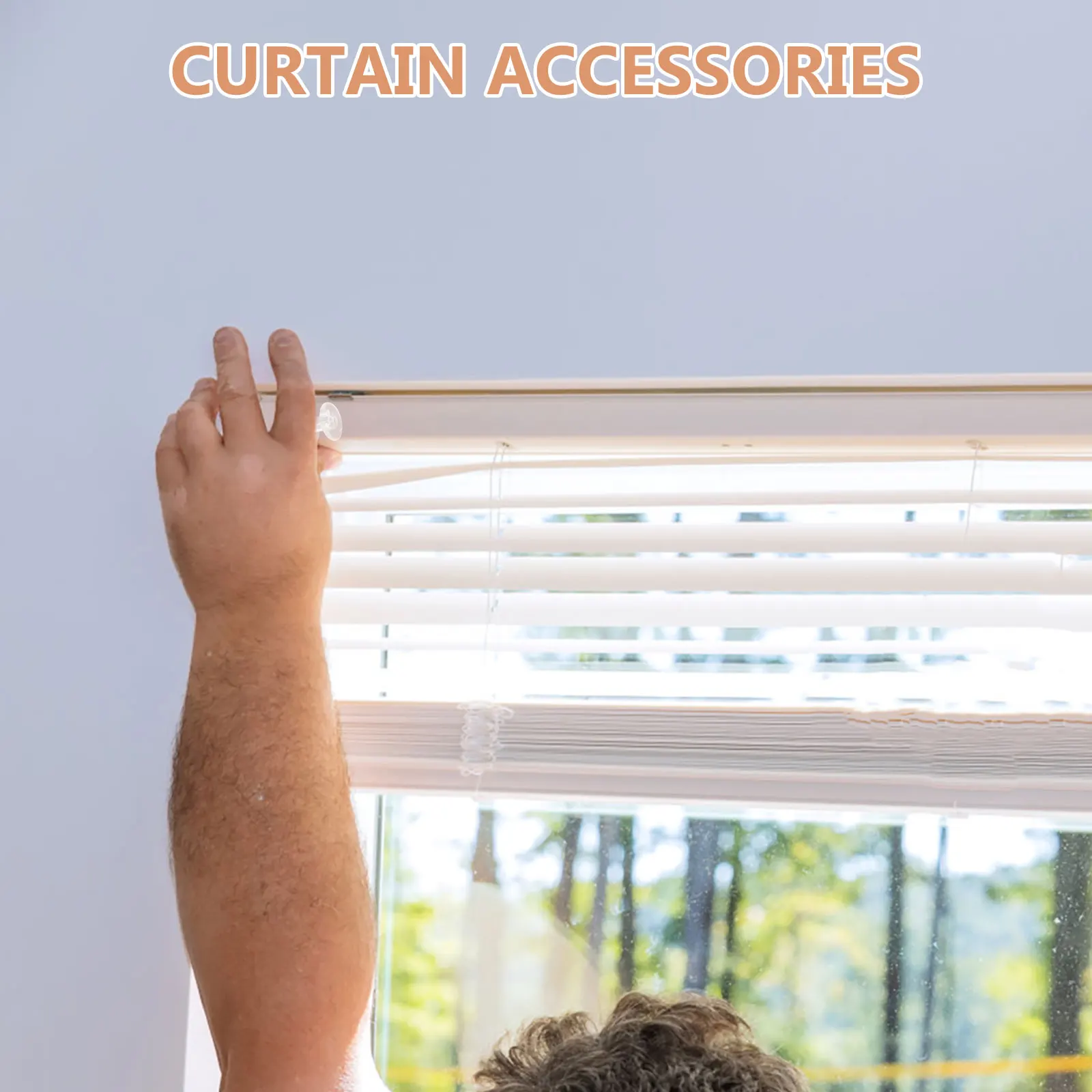 

6PCS Pleated Cord Spool Tensioner Clear Plastic Window Blind Hardware RV Shade Hold Down Curtains See Through Durability