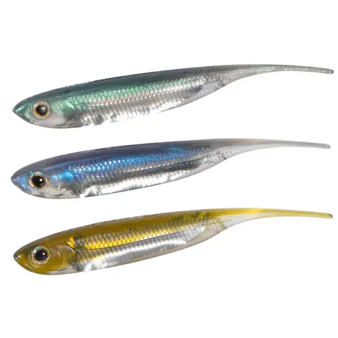 6pcs 80mm Soft Plastic Fishing Lure Needle Tail Swimbaits Shad Worm Bait for Saltwater Bass Crappie Trout