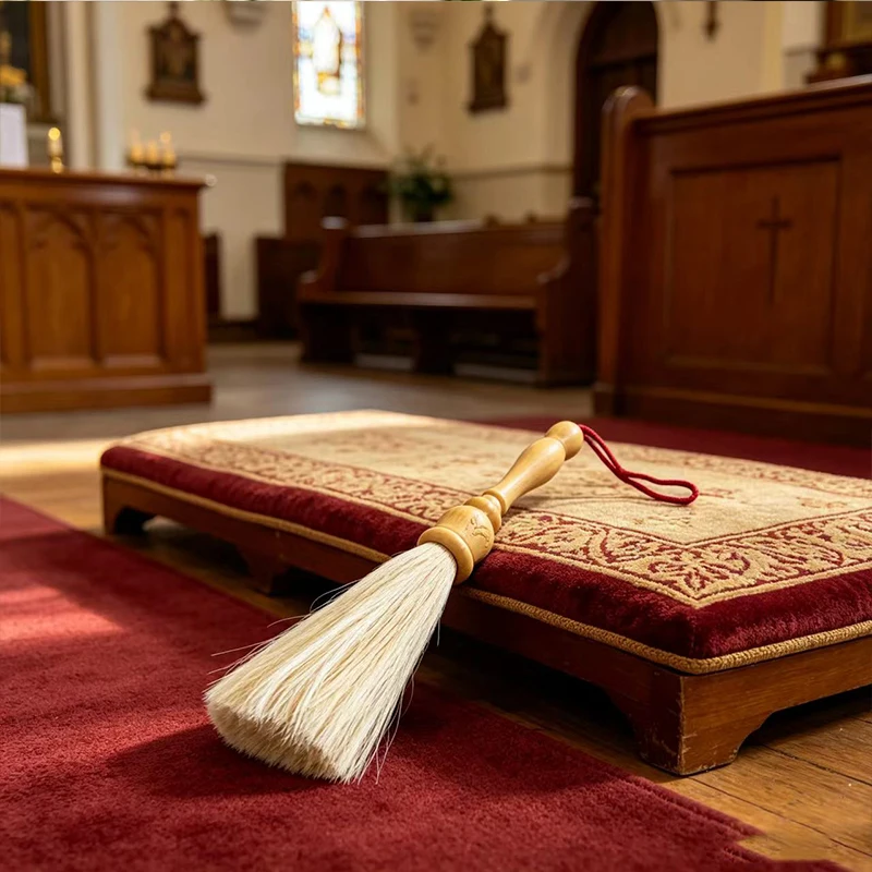 Holy Water Aspergillum Sprinkler Brush with Wooden Handle for Catholic Orthodox Church Liturgy Blessing Ritual Religious Tool