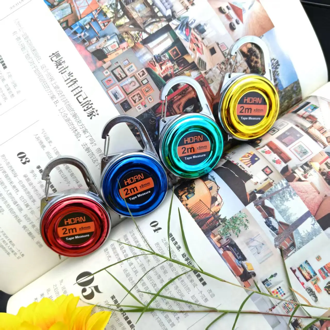 

2m Mini Steel Ruler with Hook, Gift Steel Tape Measure Keychain, Anti-Cut Hardware Tool