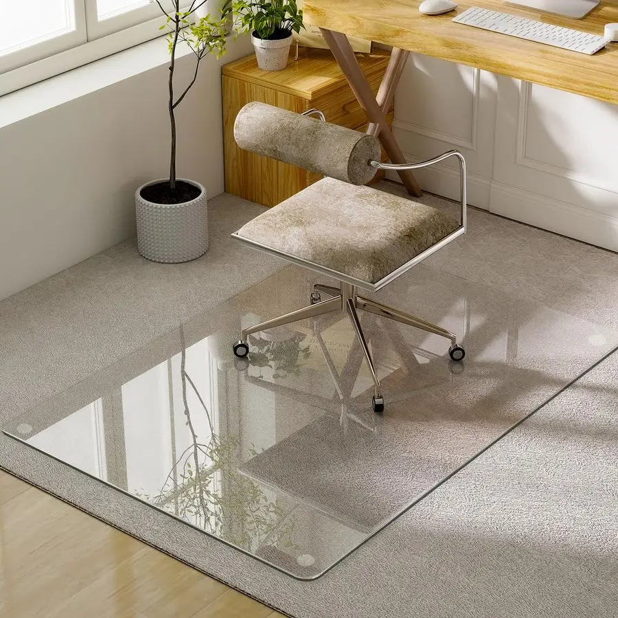 

Коврик для стула из закаленного стекла 47x32 см, сверхпрочный, для защиты пола (ковролина и твердых покрытий), устойчивый к царапинам, для офисного компьютерного стола, C