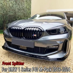 For BMW 1 Series F40 M135i  118i 120i 128ti M Sport 2019-2024 Car Front Bumper Lip Spoiler Cap Splitter Front Canards Bodykit
