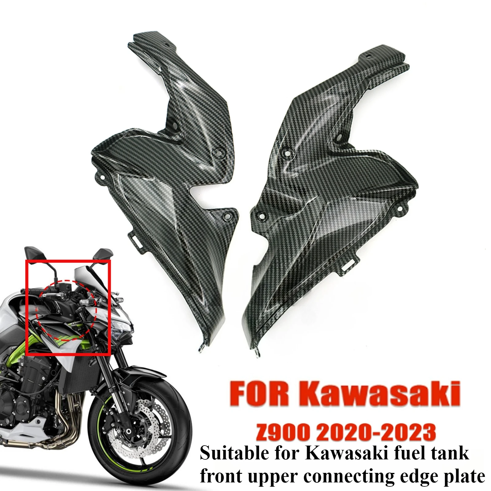 For Kawasaki Z900 2020-2022 Fuel Gas Tank Front Upper Inner Side Panel Fairing Cowl Motorcycle Bodywork Cover Replacement