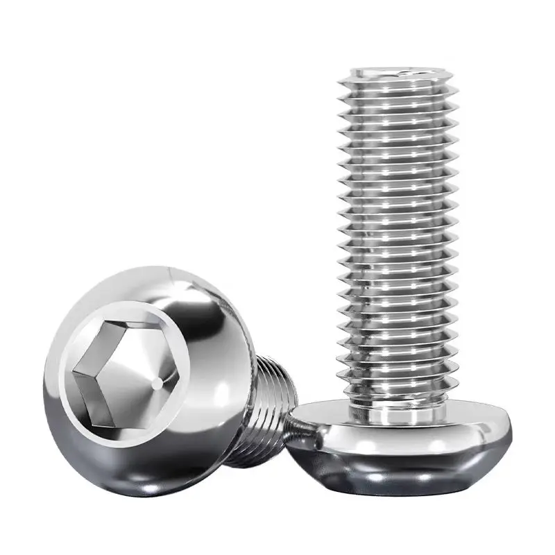 SUS304 A2 Stainless Steel ISO7380 Allen Socket Round Button Head Screws UNC Thread 2#-56~8#-32